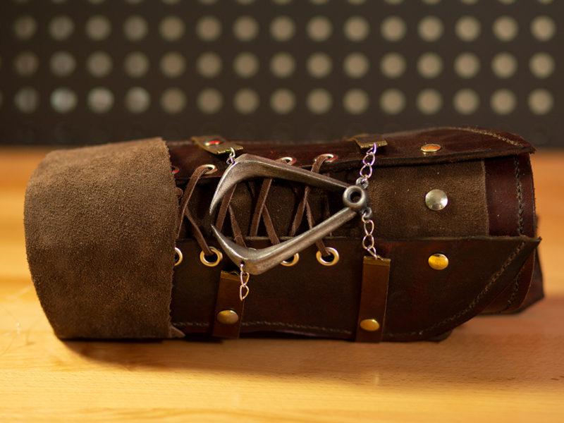 Closeup of left gauntlet (male version) from Assassin's Creed 3.